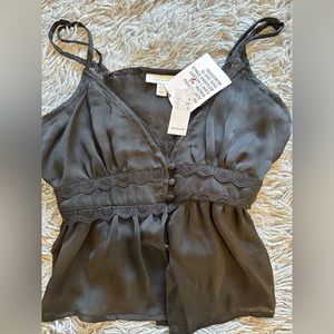 WOMENS TOP SHOP LACE CROP TOP BLOUSE SIZE 2